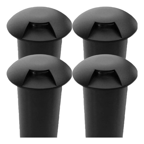 Kit 4 Balizador Preto LED Germany 1W 1 Facho IP65 Bivolt Branco Quente 3000k (Luz Amarelada)