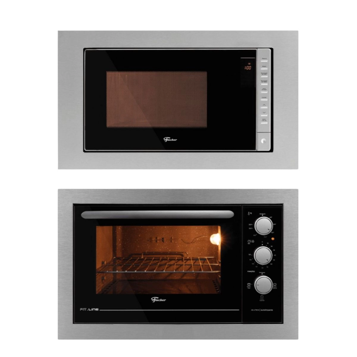 Kit Forno e Micro-ondas Embutir Fit Line Inox Fischer 220V
