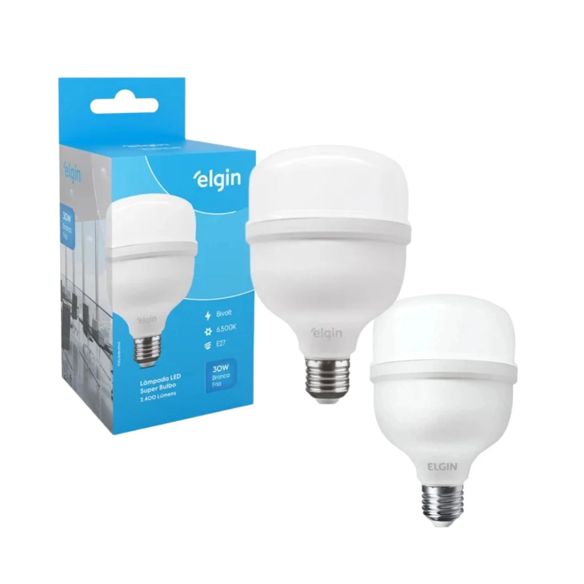 Kit 2 Lâmpadas Super Bulbo E27 50W Led 6500K Bivolt Elgin