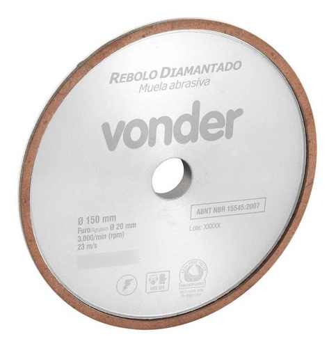 Rebolo diamantado para afiação de serras 150 mm VONDER.