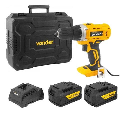 Kit Vonder - 01 Parafusadeira/Furadeira IPFV1820 + 02 Bateria 4Ah IBV1804 + 01 Carregador ICBV1805