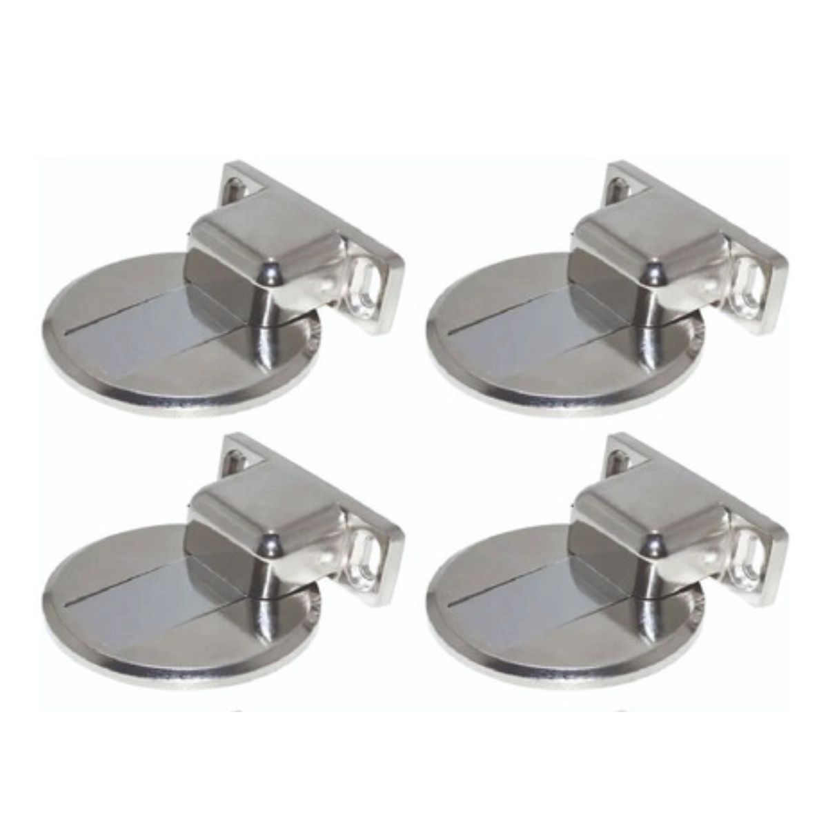 Kit 4 Prendedor Trava De Porta Batente Magnetico Slim Aço Cromado Bwinx