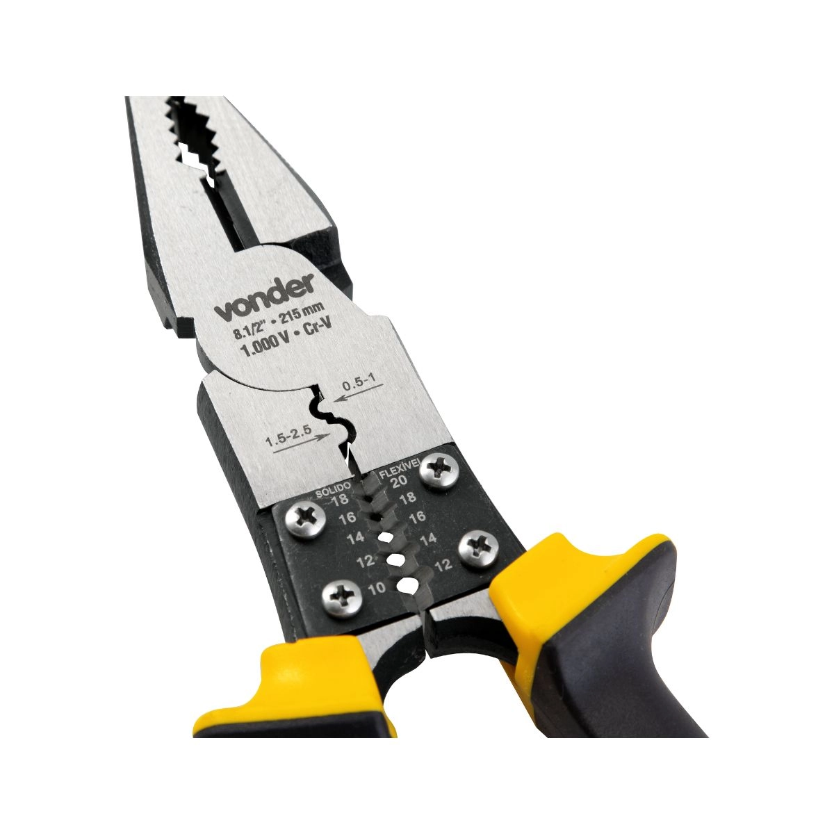 Alicate universal 8.1/2" multifunção P/ eletricista VONDER Alicate universal 8.1/2" multifunção P/ eletricista VONDER