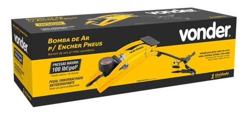 Bomba de ar para encher pneus com pedal VONDER