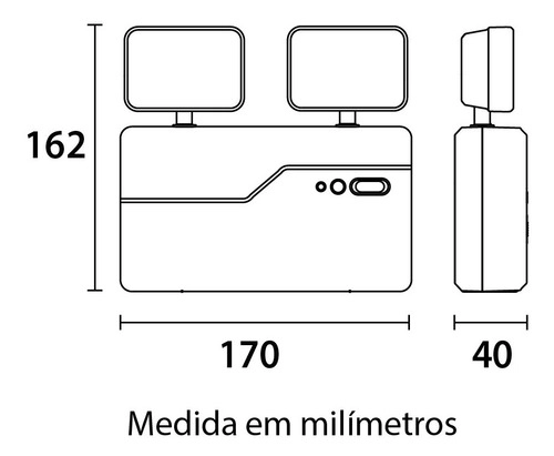 Kit 5 Luminária de Emergência LED Blumenau Iluminação 2 Faróis Quadrados 1200 Lúmens Bivolt Kit 5 Luminária de Emergência LED Blumenau Iluminação 2 Faróis Quadrados 1200 Lúmens Bivolt