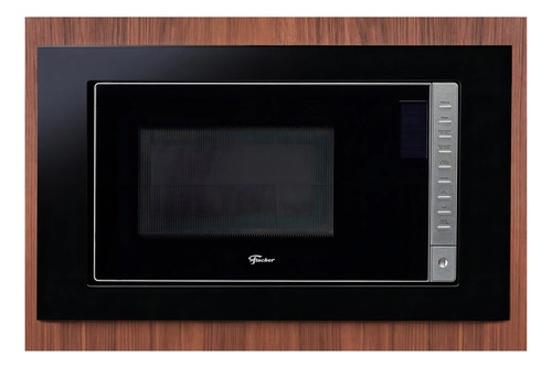 Microondas De Embutir Fit Line Moldura Preta 25 Litros Fischer
