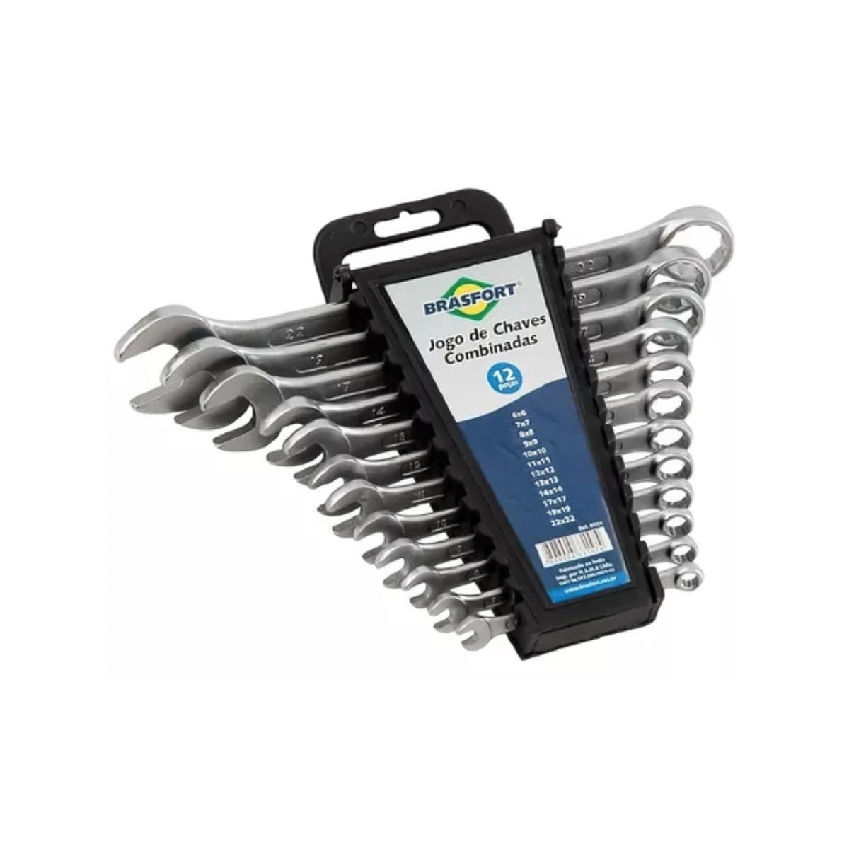 Chave Combinada 6 a 22mm com 12pçs Cor Prateado Brasfort