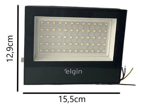 Refletor Projetor 100W LED 6500K Branco Frio Preto Elgin Refletor Projetor 100W LED 6500K Branco Frio Preto Elgin