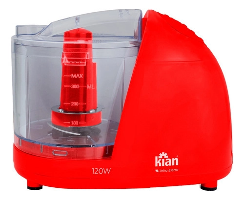 Mini Processador Elétrico 500ml Vermelho Kian Mini Processador Elétrico 500ml Vermelho Kian