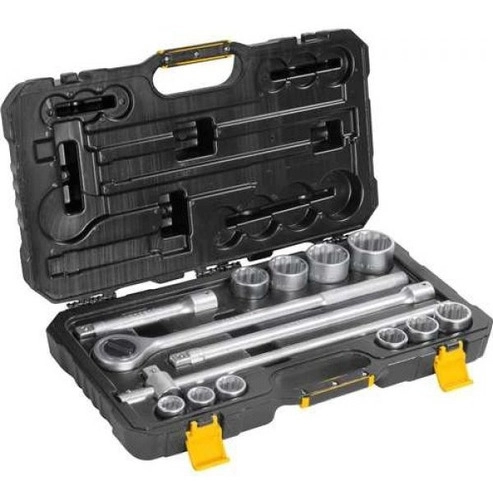 Jogo de soquetes estriados encaixe 3/4" 22mm a 50mm com 14 peças VONDER