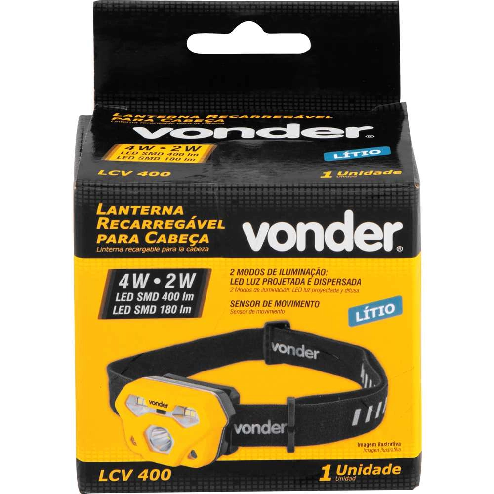 Lanterna para cabeça recarregável LED SMD LCV400 Vonder