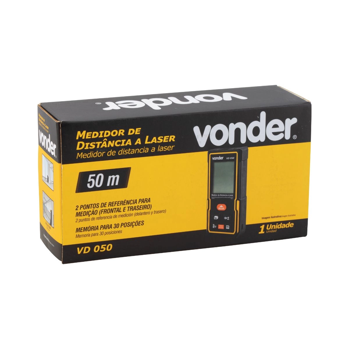 Medidor de distância a laser 50m VD050 VONDER Medidor de distância a laser 50m VD050 VONDER