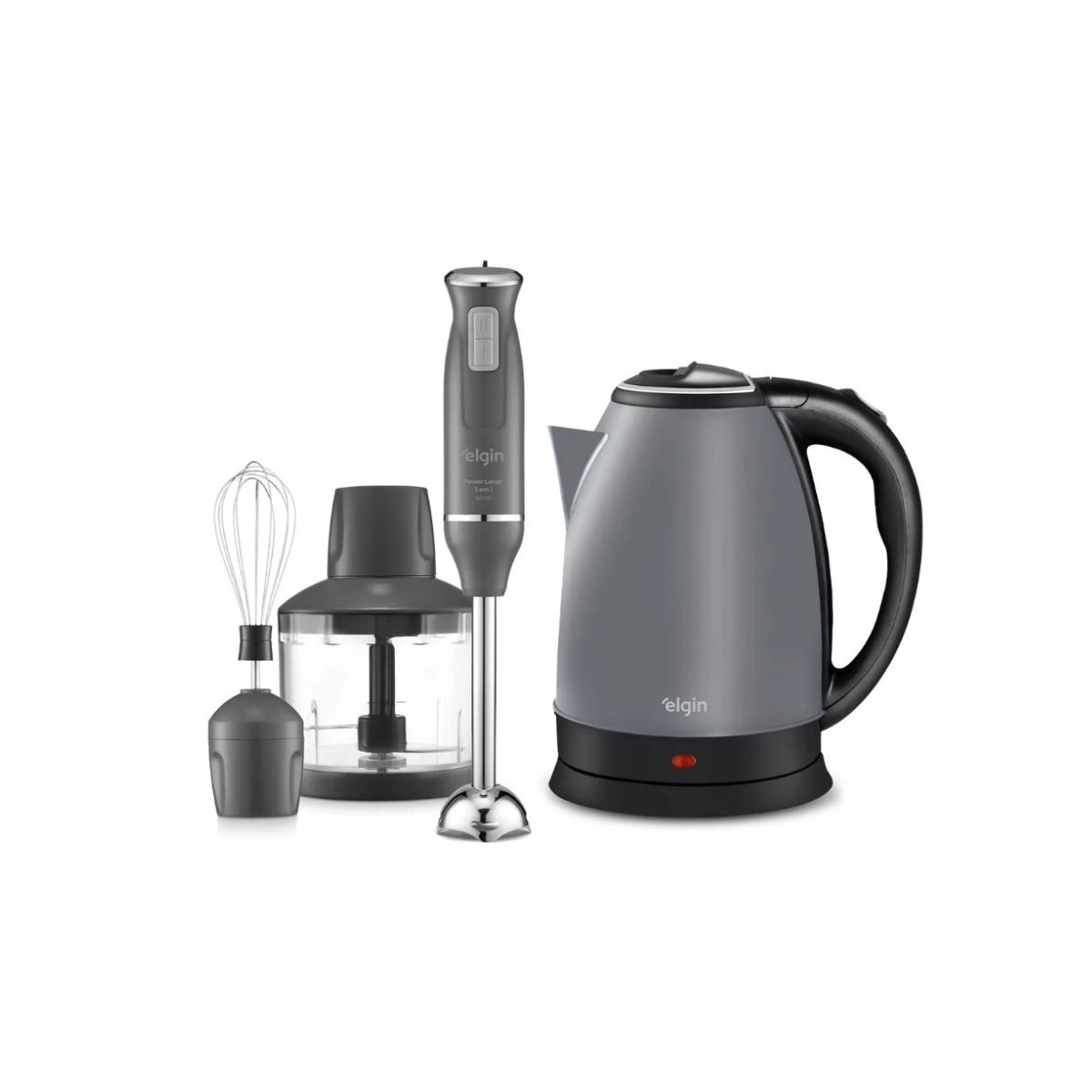 Kit Mixer e Chaleira Elétrica 1,8L Cinza 220V Elgin