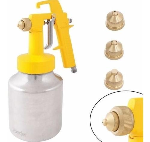 Pistola para pintura com caneca em alumínio tipo sucção ar direto PDV100 Vonder Pistola para pintura com caneca em alumínio tipo sucção ar direto PDV100 Vonder