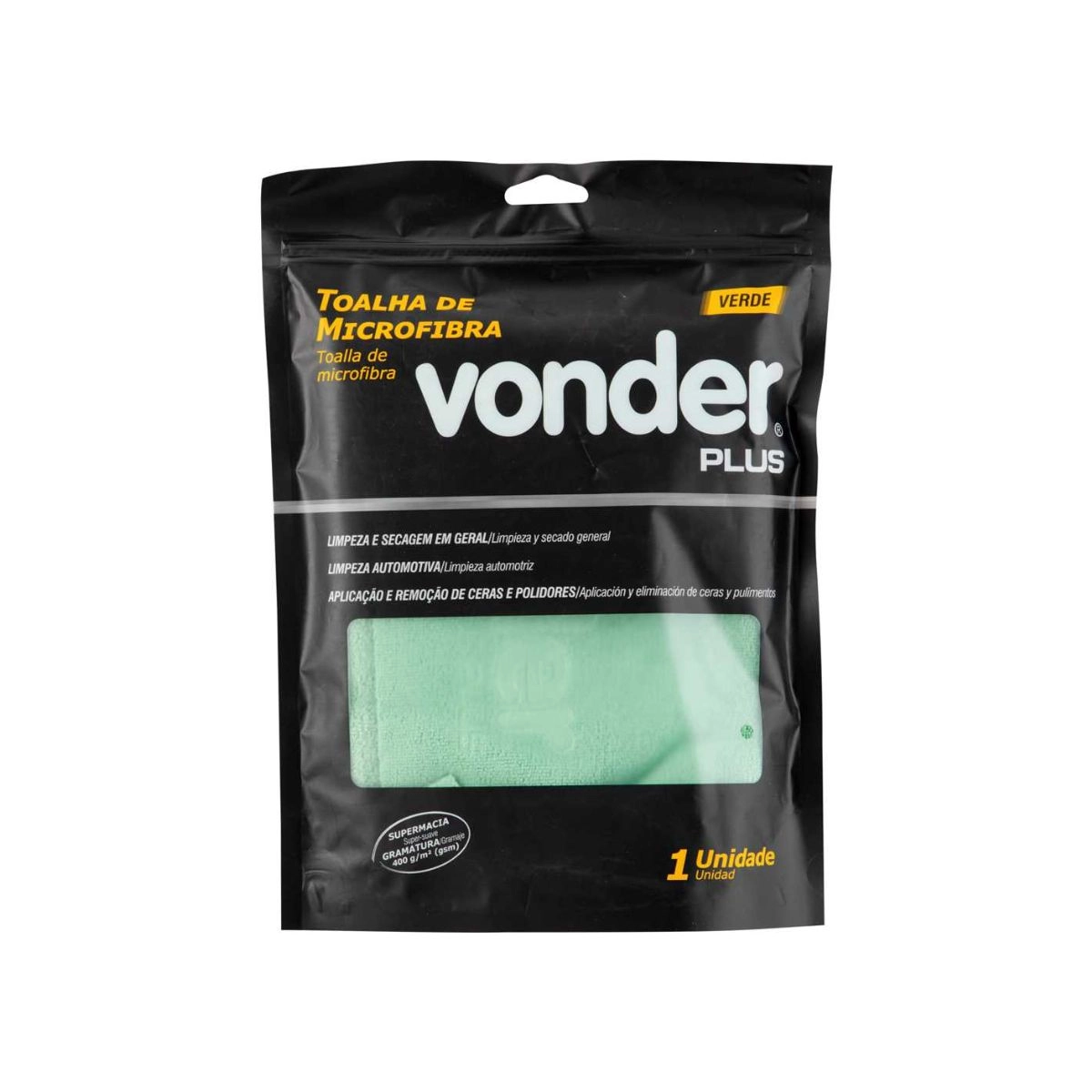 Toalha de microfibra 40cmx60cm 400 g/m² VONDER PLUS Toalha de microfibra 40cmx60cm 400 g/m² VONDER PLUS