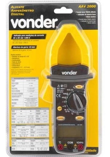 Alicate amperímetro digital AAV2000 VONDER Alicate amperímetro digital AAV2000 VONDER