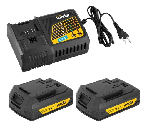 Kit Vonder - 02 Baterias 18v 2.0A IBV1802 + 01 Carregador Rápido 18V ICBV1806