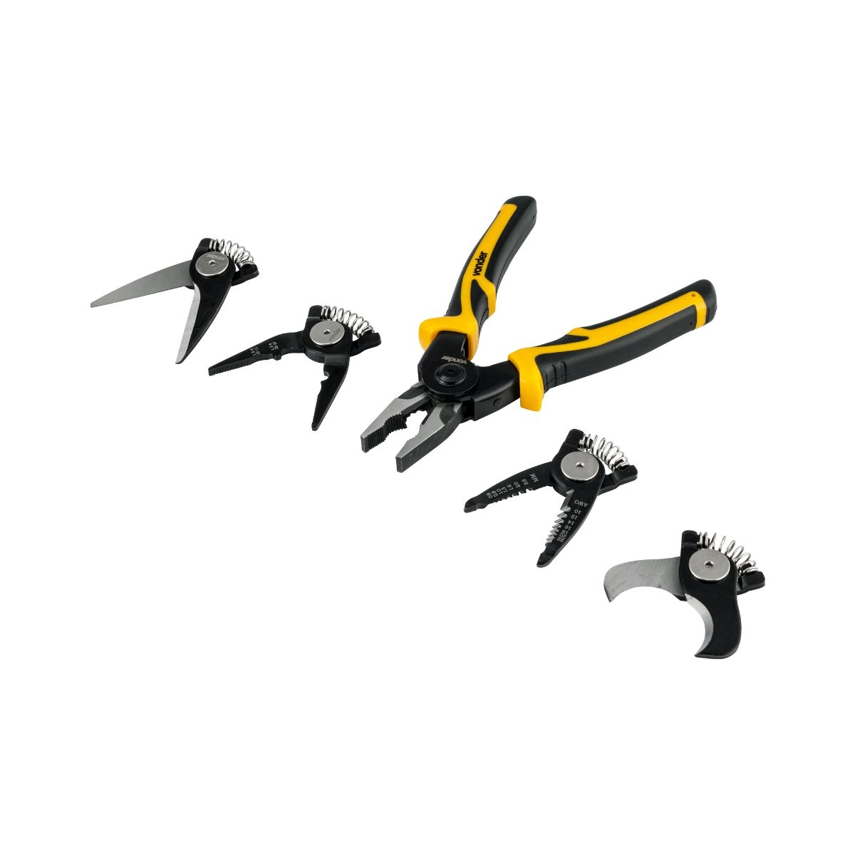 Alicate multifunções cabeças intercambiáveis 5 em 1 VONDER Alicate multifunções cabeças intercambiáveis 5 em 1 VONDER
