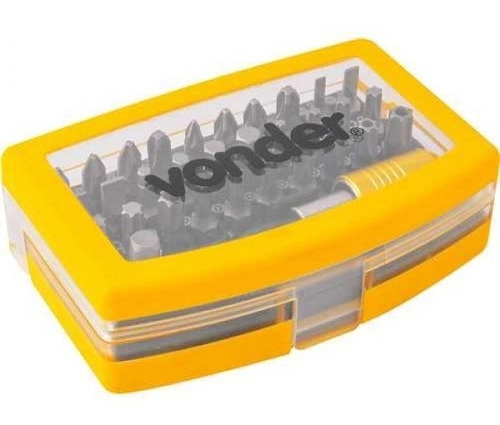 Jogo de bits/ponteiras com 32 peças encaixe sextavado 1/4" com engate rápido VONDER
