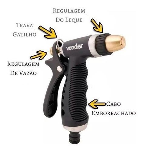 Esguicho Metálico Para Jardim Tipo Pistola EP217 Vonder