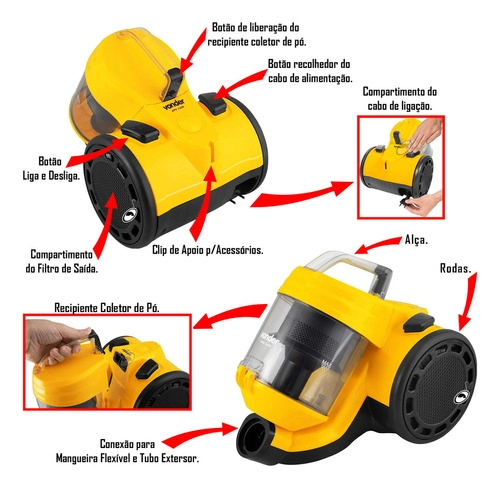 Aspirador de pó 1200W APV1200 VONDER