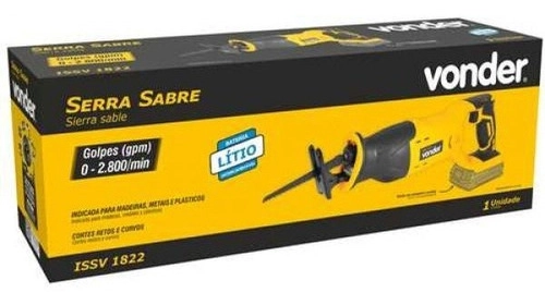 Serra sabre bateria intercambiável de 18V sem bateria e sem carregador ISSV1822 VONDER