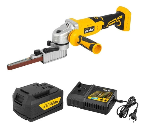 Kit Vonder - 01 Lixadeira de cinta ILCV1812 VONDER + 01 Bateria IBV1804 + 01 Carregador ICBV1806
