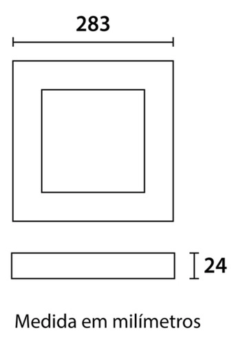 Kit 5 Painel Plafon Quadrado 28x28 Sobrepor Branco 24w Luz Neutra Blumenau Iluminação