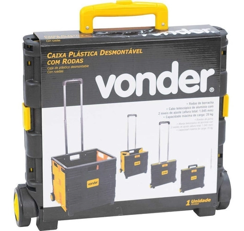 Caixa plástica desmontável com rodas VONDER