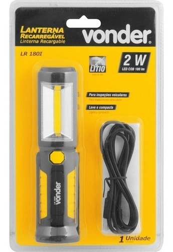 Lanterna recarregável de inspeção 2W COB 3 LEDs LR180I VONDER Lanterna recarregável de inspeção 2W COB 3 LEDs LR180I VONDER