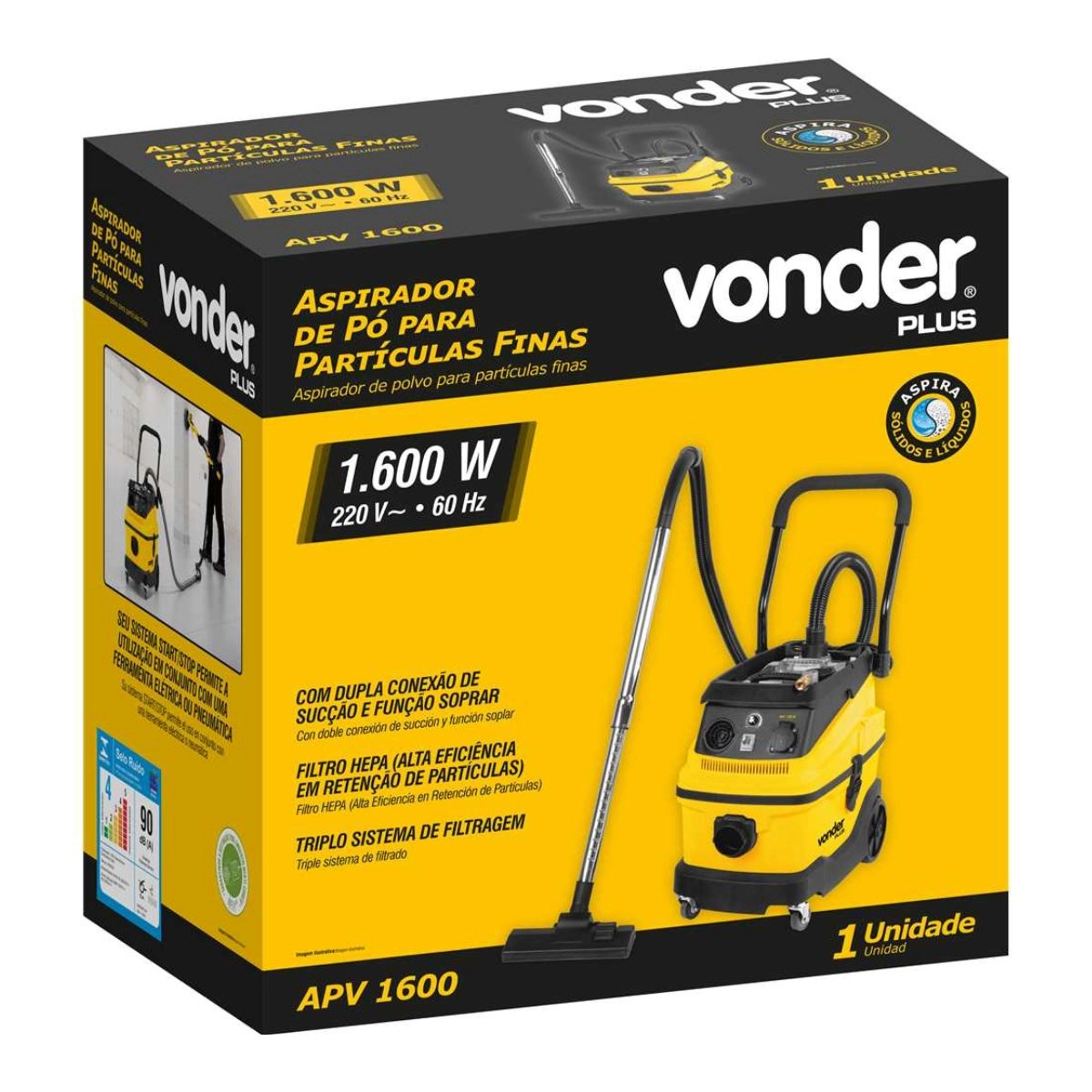 Aspirador de Pó para partículas finas 30L 1600W APV1600 Aspirador de Pó para partículas finas 30L 1600W APV1600