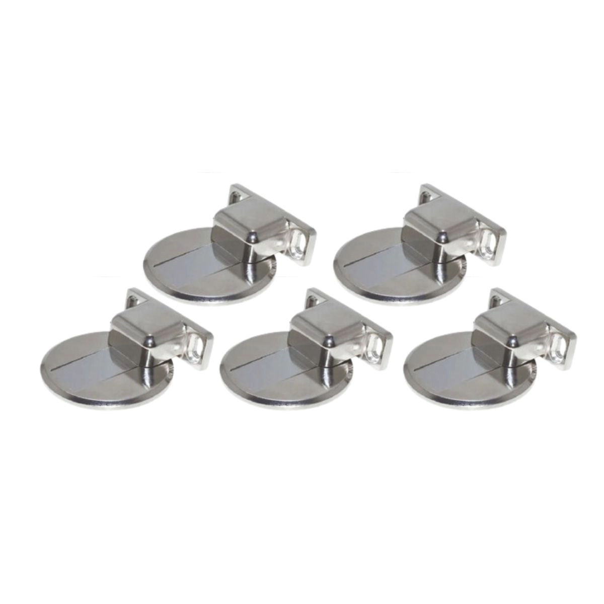 Kit 5 Prendedor Trava De Porta Batente Magnetico Slim Aço Cromado Bwinx