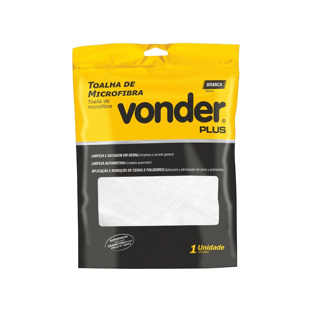 Toalha de microfibra 40cmx60cm 400 g/m² VONDER PLUS Toalha de microfibra 40cmx60cm 400 g/m² VONDER PLUS