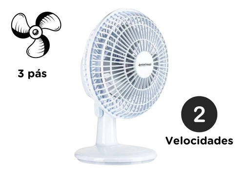 Ventilador Mini Turbo 20CM BRANCO/PRATA Ventimais Ventilador Mini Turbo 20CM BRANCO/PRATA Ventimais