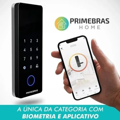 Fechadura Biometrica Athenas Madeira Bluetooth PRIMEBRAS Fechadura Biometrica Athenas Madeira Bluetooth PRIMEBRAS