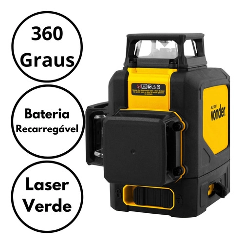 Kit Vonder - Nível Laser Recarregável 30 Metros NLR030 + Tripé