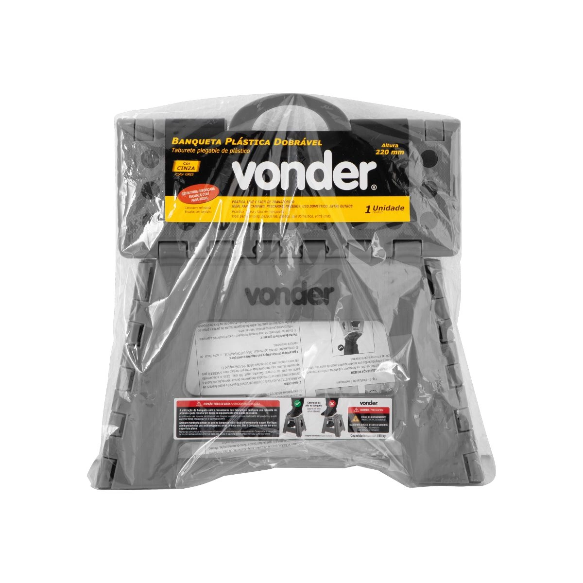 Banqueta plástica dobrável altura 220mm VONDER 