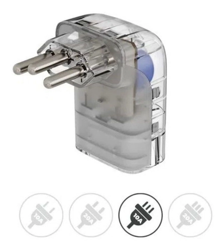 Dispositivo de Proteção Contra Surtos Elétricos (DPS) iClamper Pocket Fit 10A 3 Pinos Transparente