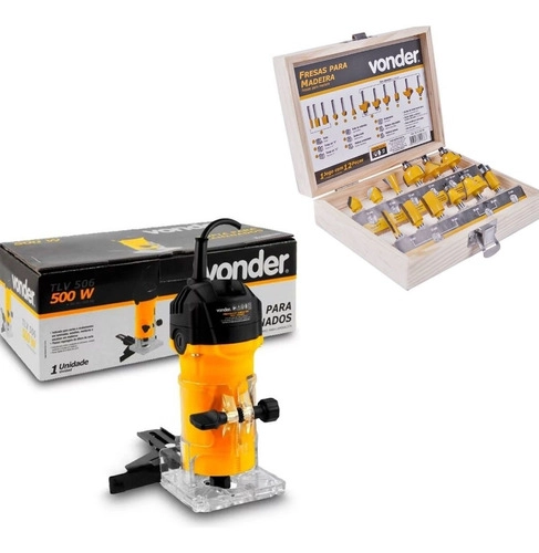 Kit Vonder - 01 Tupia Manual Elétrica 500w 6mm TLV506 110v + Fresas