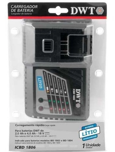 Carregador de bateria 18V linha intercambiável carregamento convencional ICBD1806 DWT