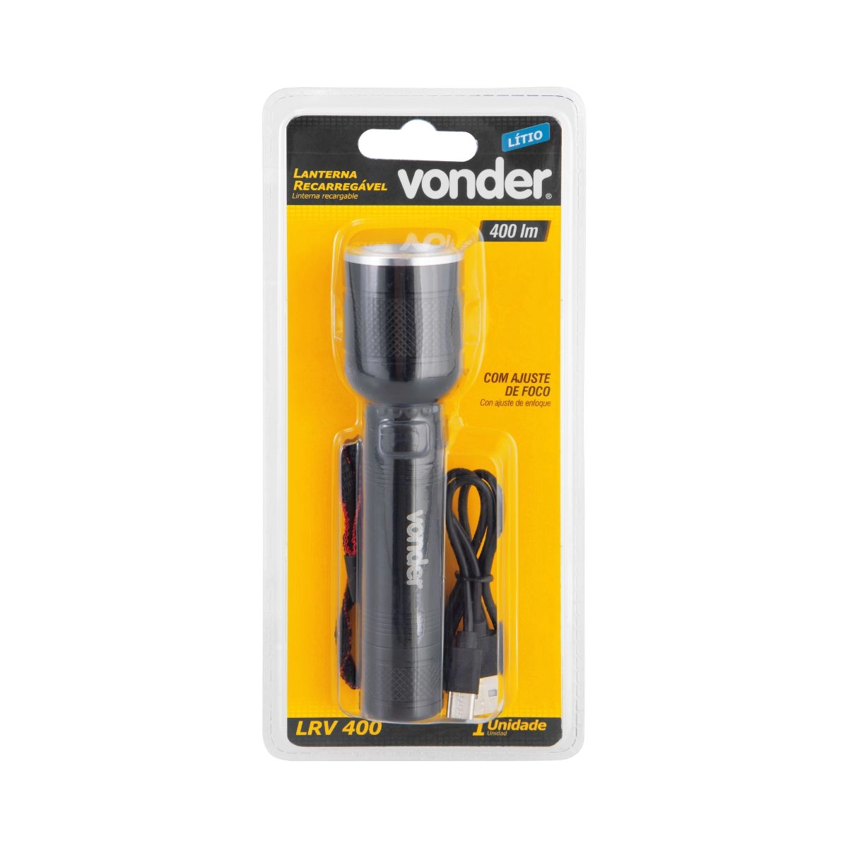Lanterna recarregável 400 lúmens LRV400 VONDER Lanterna recarregável 400 lúmens LRV400 VONDER