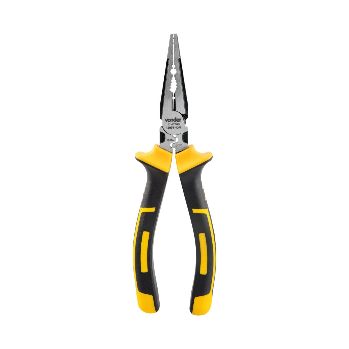 Alicate bico meia-cana reto 7" para eletricista VONDER Alicate bico meia-cana reto 7" para eletricista VONDER