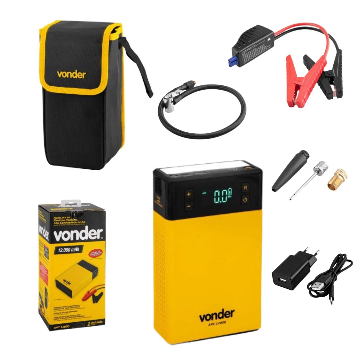 Auxiliar partida portátil+compressor de ar APC12000 VONDER Auxiliar partida portátil+compressor de ar APC12000 VONDER