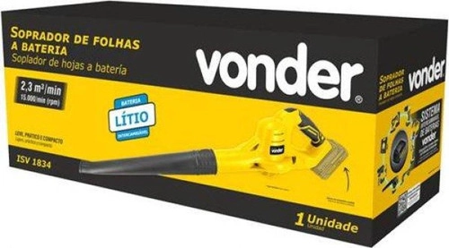 Soprador Folhas ISV1834 + Bateria 2Ah e Carregador Vonder Soprador Folhas ISV1834 + Bateria 2Ah e Carregador Vonder