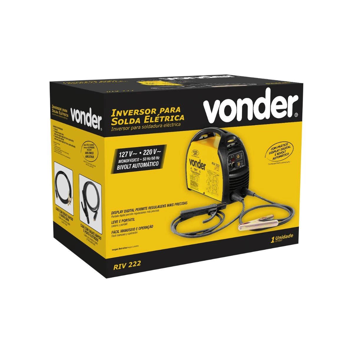 Maquina Inversora Solda RIV222 Bivolt + 2 Esquadros VONDER