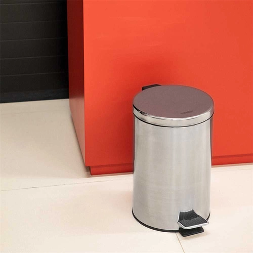 Lixeira redonda 12 litros inox cinza VONDER Lixeira redonda 12 litros inox cinza VONDER