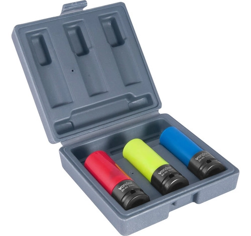 Jogo de soquetes de impacto longo com 3 peças VONDER 