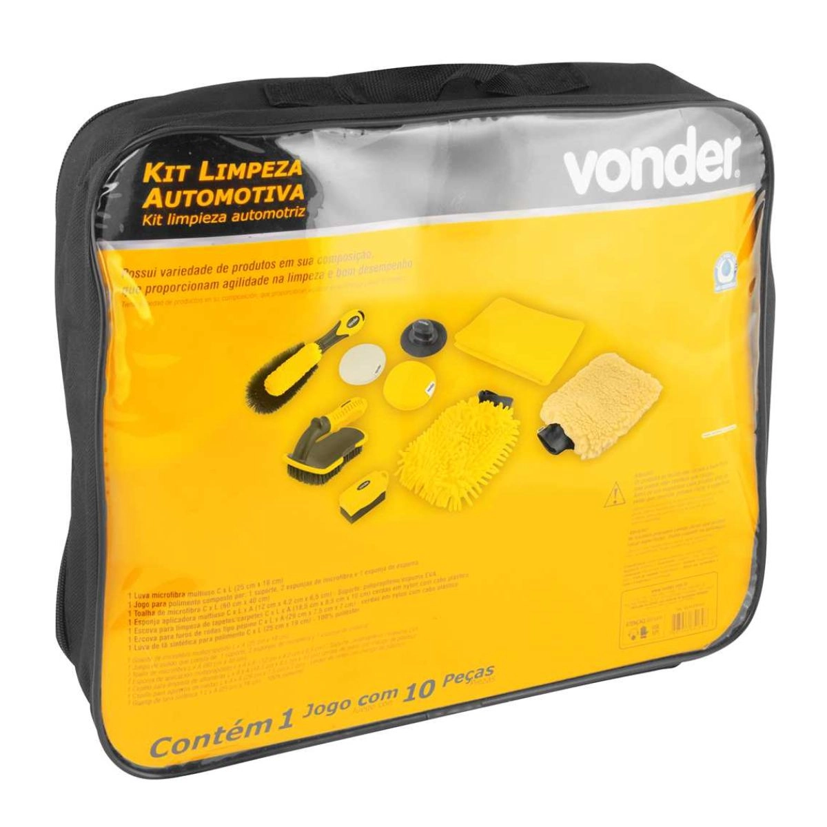 Kit para limpeza automotiva com 10 peças VONDER Kit para limpeza automotiva com 10 peças VONDER