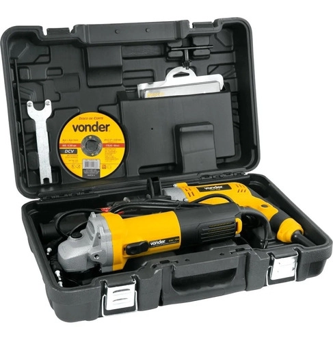 Conjunto Esmerilhadeira 4.1/2" 750w + Furadeira 1/2" 710w com jogo de brocas, disco e Maleta EFV751 Vonder - 220v