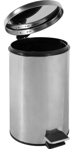 Lixeira redonda 12 litros inox cinza VONDER Lixeira redonda 12 litros inox cinza VONDER